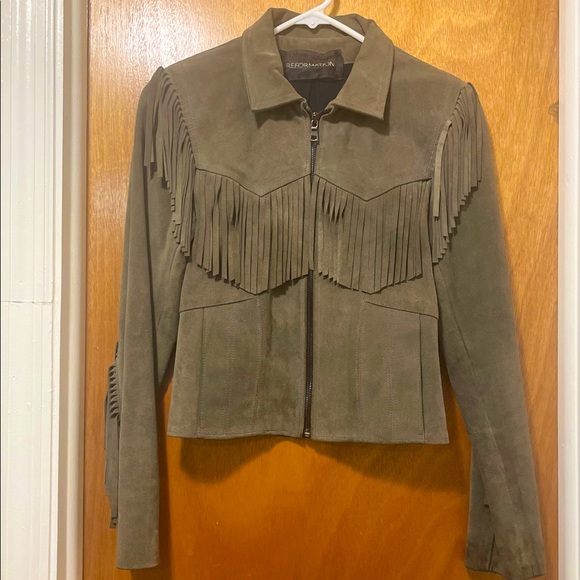 Reformation Jackets & Blazers - Reformation Suede Fringe Paloma Jacket